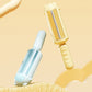Pet hair remover brush with yellow and blue brush rollers