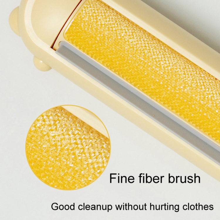 Yellow fine-fiber brush roller head for removing pet hair