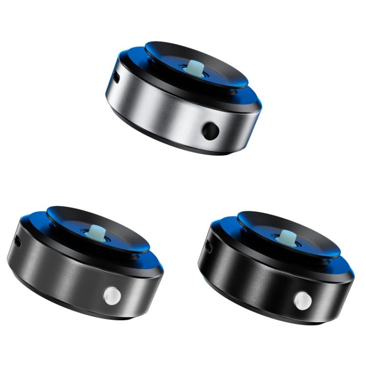 Three-piece set of black suction cup magnetic phone holders with blue top rings.