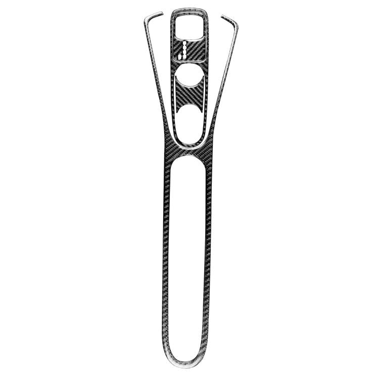 Single gearshift/armrest trim insert, black carbon fiber texture with cutouts