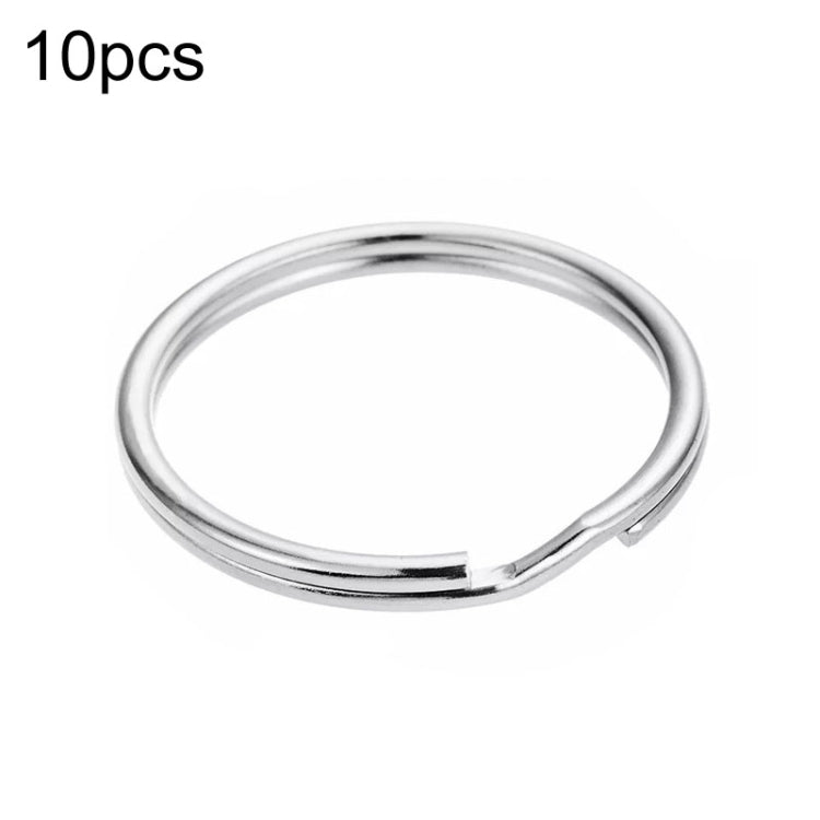 Metal oval key holder ring, polished silver finish