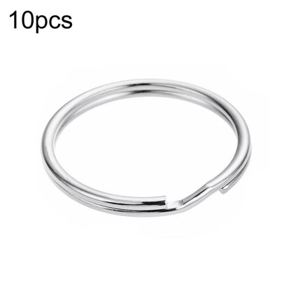 Metal oval key holder ring, polished silver finish