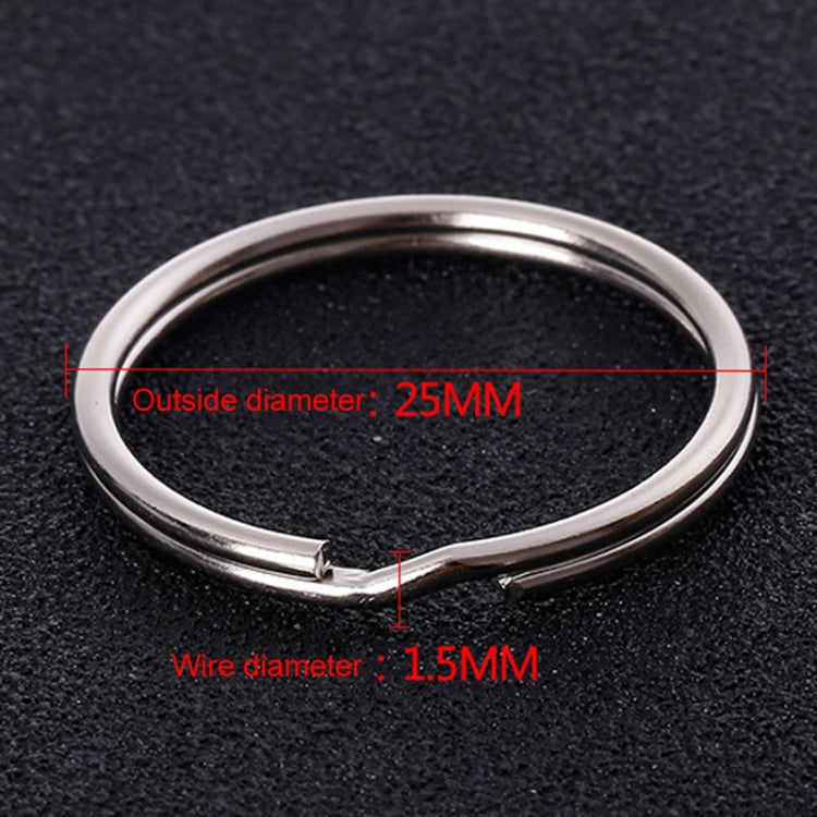 Polished metal key holder ring with split closure