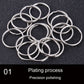 Assorted metal key holder rings, polished silver (10 pack)