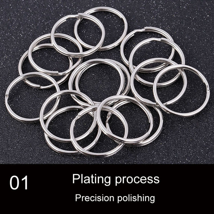 Assorted metal key holder rings, polished silver (10 pack)