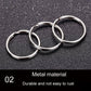 Metal key holder rings with split ends, shiny silver