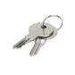 Metal keyring with attached keys, polished silver