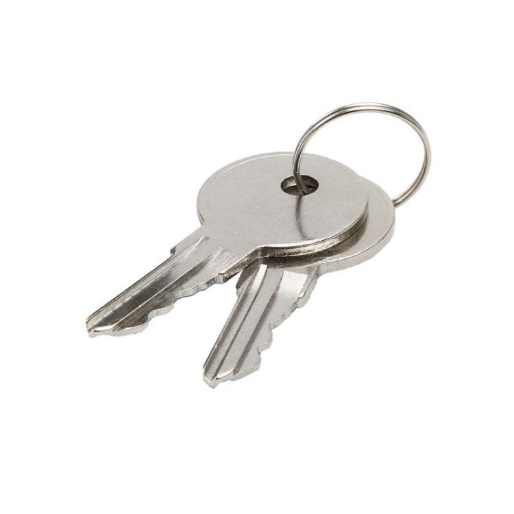 Metal keyring with attached keys, polished silver