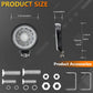 4-inch round LED work light with size view and mounting bracket hardware