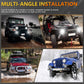4-inch round LED work light mounted on off-road vehicles, front beams on