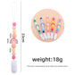 Long rainbow pacifier chain clip with multicolor beads and white silicone holder