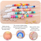 Assorted rainbow pacifier chain clips with silicone beads and white holders