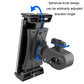 Black bicycle handlebar mount with spherical knob for adjustable viewing angle