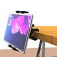 Tablet securely held in a black bicycle handlebar phone holder mount