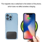 Magnetic phone holder with bottom disc and phone placement for charging
