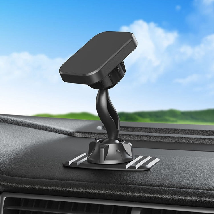 Black double-headed 360 car magnetic phone holder on dashboard mount