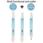 Set of three blue alcohol spray touchless pens with white caps and nozzles
