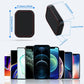 Black magnetic phone holder with red outline, diamond texture, compact shape