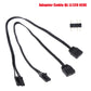 3-pin adapter cable set with pin header and two controller connectors, black cords