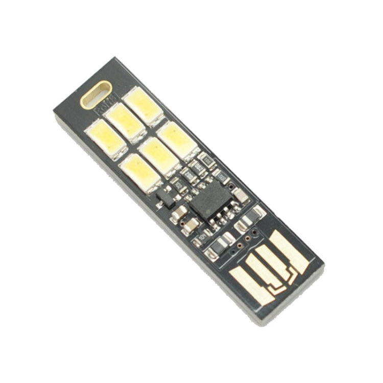 Compact 6-LED USB emergency light module with touch dimming PCB