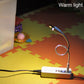 Warm white USB emergency light module with attached cable, compact design