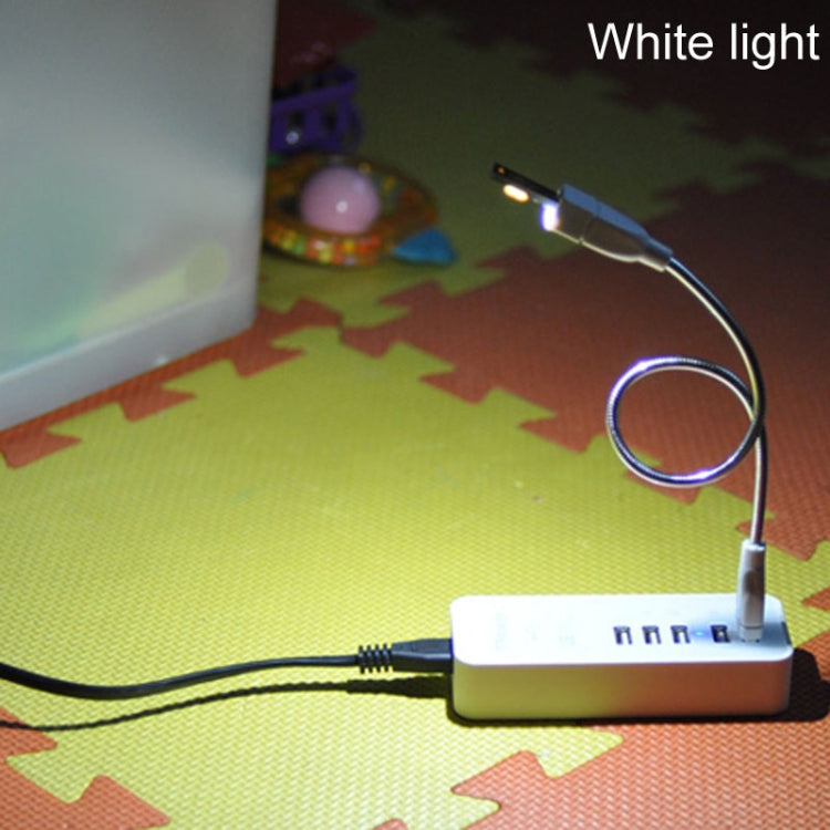 White light USB emergency light module with attached cable, compact design