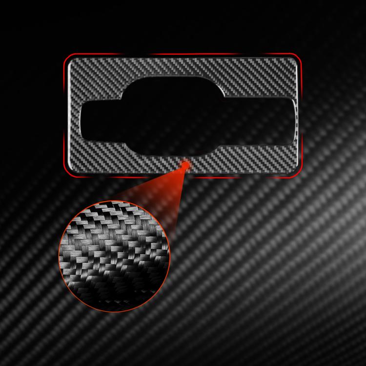 Black carbon-fiber trunk handle sticker with oval cutout and red border highlight
