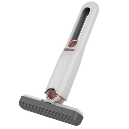 White handheld mini mop with gray ribbed pad and red accents, compact sponge head
