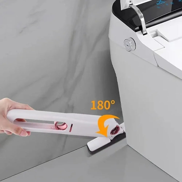 Foldable white mini mop with gray head, red accents, extended for low-angle cleaning
