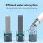 White handheld mini mop with gray absorbent pad, water droplets along the head