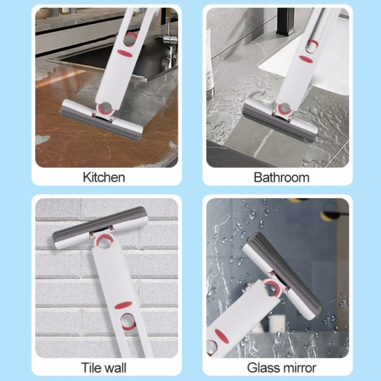 White mini mop shown cleaning kitchen, bathroom, tile wall, and glass mirror surfaces