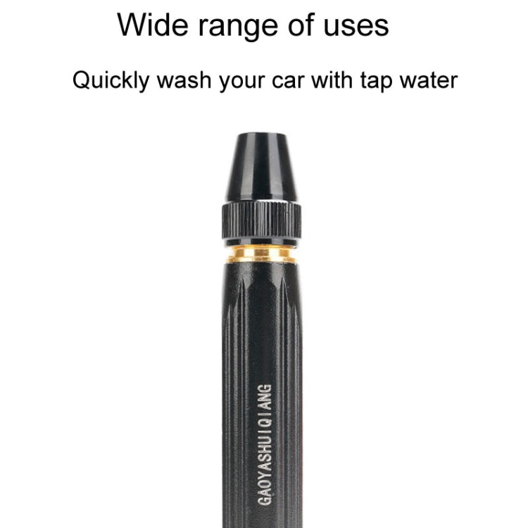 Black metal tap water car wash spray nozzle with brass inlet tip