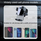 Car air vent phone holder bracket with centered phone cradle, light gray body and black pads