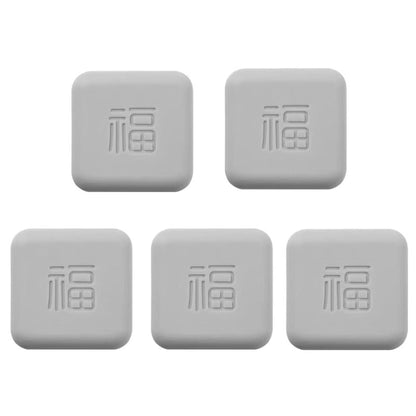 Gray silicone door closing anti-collision pads, 5-piece set, square protective bumpers