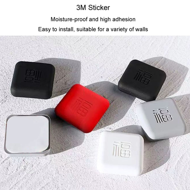 Multi-color square silicone door bumper pads with embossed logo, adhesive-backed