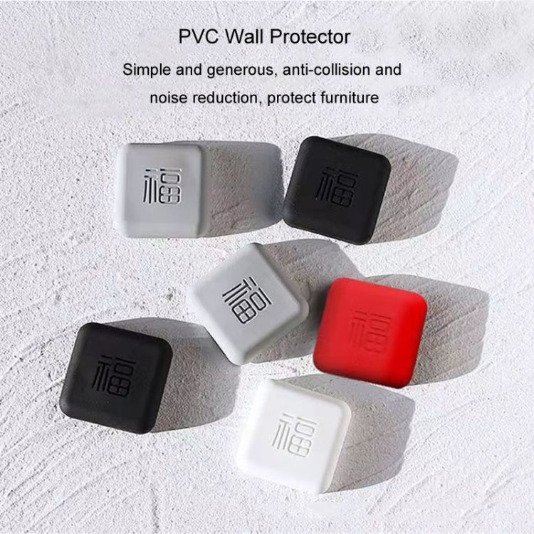 Assorted-color square silicone door bumper pads with embossed logo, adhesive-backed