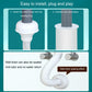 White drain sealing plug with ribbed neck and wide circular base
