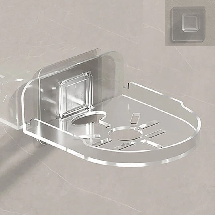 Transparent wall-mounted camera bracket with clear acrylic mounting base and holder frame