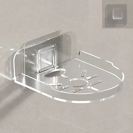 Transparent wall-mounted camera bracket with clear acrylic mounting base and holder frame