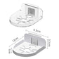Transparent wall-mounted camera bracket with mounting plate; size shown in cm diagram