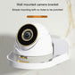 Transparent wall-mounted camera bracket with raised rim and security camera mounted on top