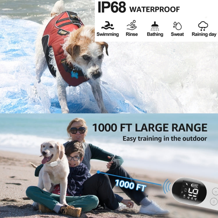 Waterproof anti-barking remote controller with visible screen and grip buttons