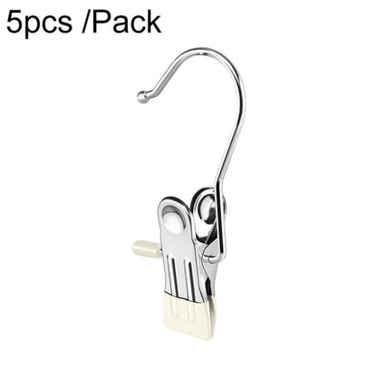 Stainless steel laundry drying clip with hook and flat clip, beige anti-scratch holder