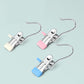 Set of stainless steel laundry drying clips with hook, blue and pink anti-scratch tabs