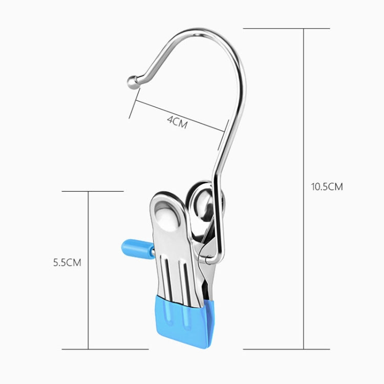 Stainless steel flat clip with hook for laundry drying, anti-scratch beige tab