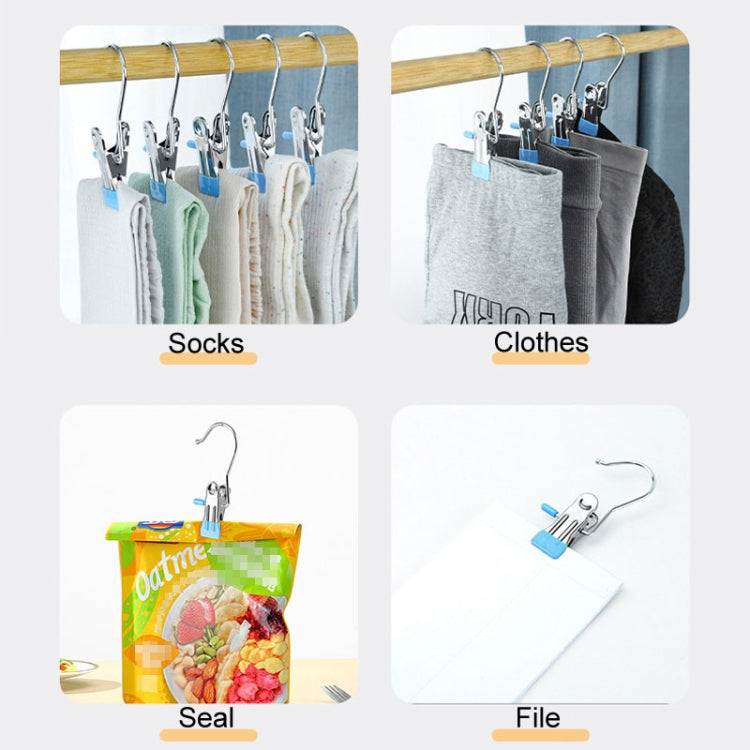 Laundry drying holder clips showing use for socks and clothes