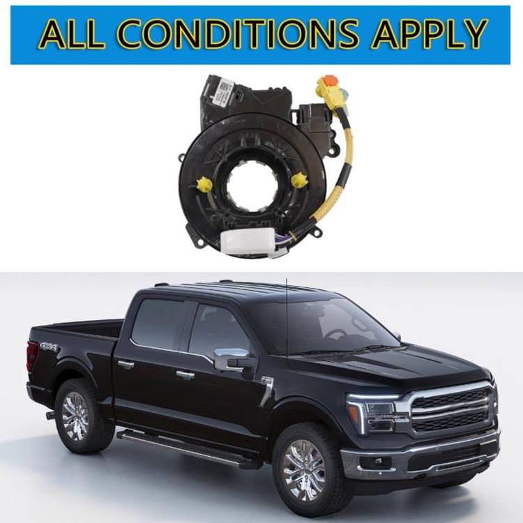 Steering wheel clock spring coil shown with pickup truck compatibility overlay
