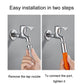 Chrome faucet extension tube with orange sleeve, shown during installation