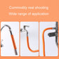 Orange faucet extension tube on taps, with chrome end fittings