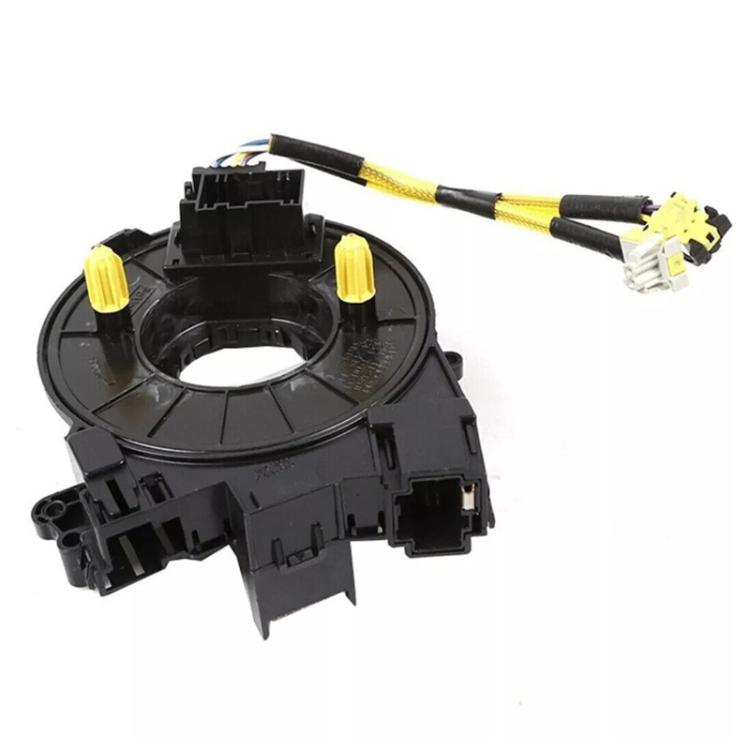 Steering wheel clock spring coil assembly with yellow and black connectors